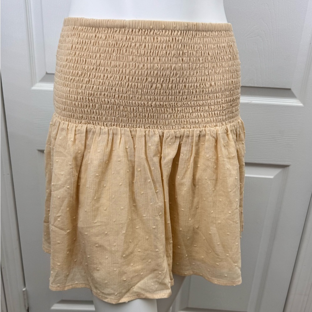 Lost + Wander Nude Mini Skirt NWT Size L Cotton Lined Chic - Picture 2 of 10